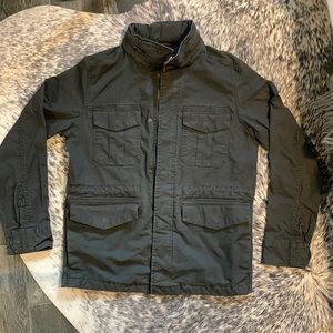 Dark Grey Field Jacket with Concealable Hood